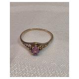 10k Gold Ring With Pink Sapphires