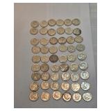 64 Kennedy Half Dollars Lot Of 54
