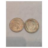 Pair Of 1922 Peace Dollars