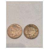 Pair Of 1924 Peace Dollars 