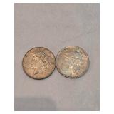 Pair Of 1923 Peace Dollars 