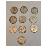 10 Canadian Half Dollars 