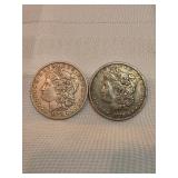 Pair Of 1879 Morgan Silver Dollars 