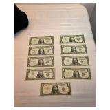 Uncirculated Silver Certificate One Dollar Bills Star Notes