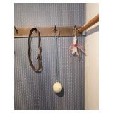 Irish Porcelain ornament, small candles, leather belt