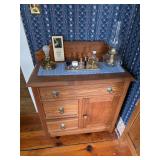 Small dresser, side table, Vanity table with draws, perfume, oil lamps