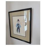 Framed art of Amish boy