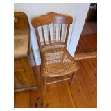 vintage chair with cane seat