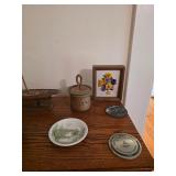 Hopi, framed art with flowers, dish