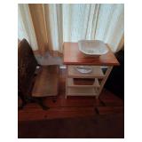 small 3 tier rolling table, china bowls