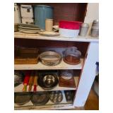 Wooden rolling pins, Cover cheese dish, plates, square dish with basket