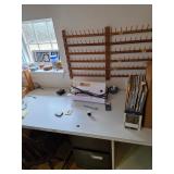 Sewing supplies and books