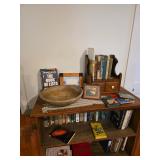 Vintage cabinet, books