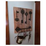 Key rack, wall watering can planter