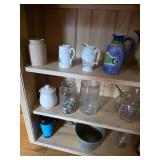 Creamers, jars, pottery