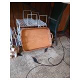 Large wooden serving tray, Cabinet storage shelving assorted pieces