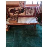 Wooden bench, large bible