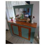 Vintage style entertainment center with mirror, sideboard, cupboard or server, buffet