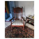 Oriental rug, Vintage platform rocking chair
