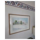 framed artwork winter scene