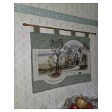 Wall hanging tapestry style, punch bowl set