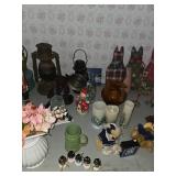 Cat, snowman, candles, lanterns