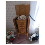Wooden standing jewelry box
