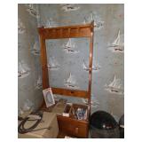 Coat rack with draw, snowmobile helmet