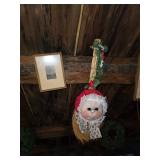 framed picture, Christmas decorative broom 