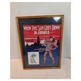 When The Sun Goes Down In France Framed