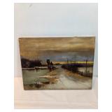 Oil Painting On Canvas Returning Hom From A Day In The Field