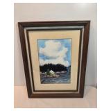 Framed Watercolor Signed Mary Leonard