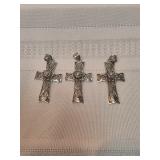 3 Sterling Silver Crosses