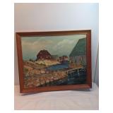 Oil Painting On Board Coastal Scenery 1950