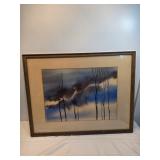 Watercolor Titled Birch Skies By Vincent Hartgen