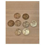 8 Liberty Half Dollars