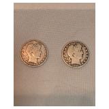 Pair Of Barber Half Dollars