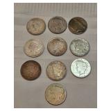 Peace Silver Dollars Lot Of 10