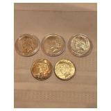 Peace Dollars Lot Of 5