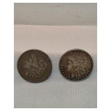 Pair Of 1879 Morgan Silver Dollars