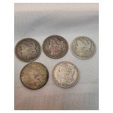 Lot Of 5 Morgan Silver Dollars