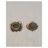 Pair Of Hair Locket Brooches