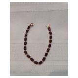 14k Gold With Lab Created Garnet Bracelet