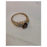 10k Gold With Smokey Quartz Ring