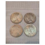 4 Peace Dollars Lot