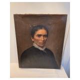 American Woman Folk Art Oil Painting On Canvas