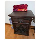 Vintage Spanish Revival nightstand, or accent table, umbrella or plant stand