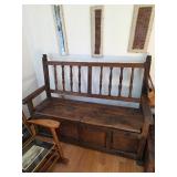 Very Old antique Spanish church pew