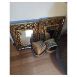 Peruvian mirrors, wicker baskets