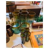 hand-blown Mexican glassware featuring an ombre gradient effect.